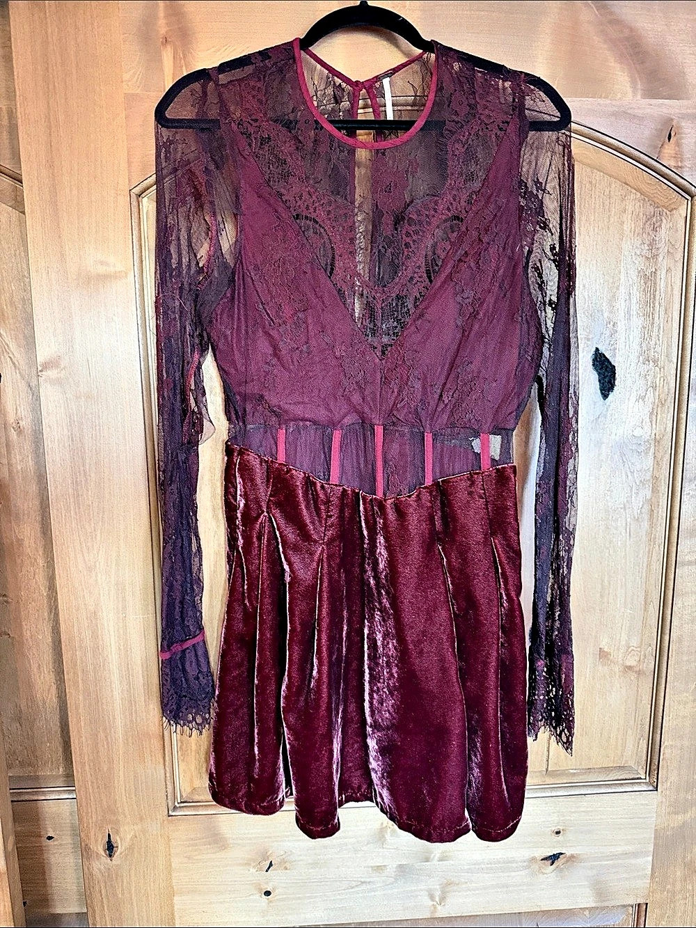 Free People Midnight Hour Mini Dress Burgundy Purple
